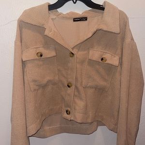 SHEIN Size Large (US 8/10) Tan Cropped Jacket